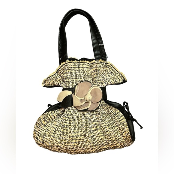 Renato Angi Beige Bag Flower Leather Strap Handbag - Picture 4 of 15